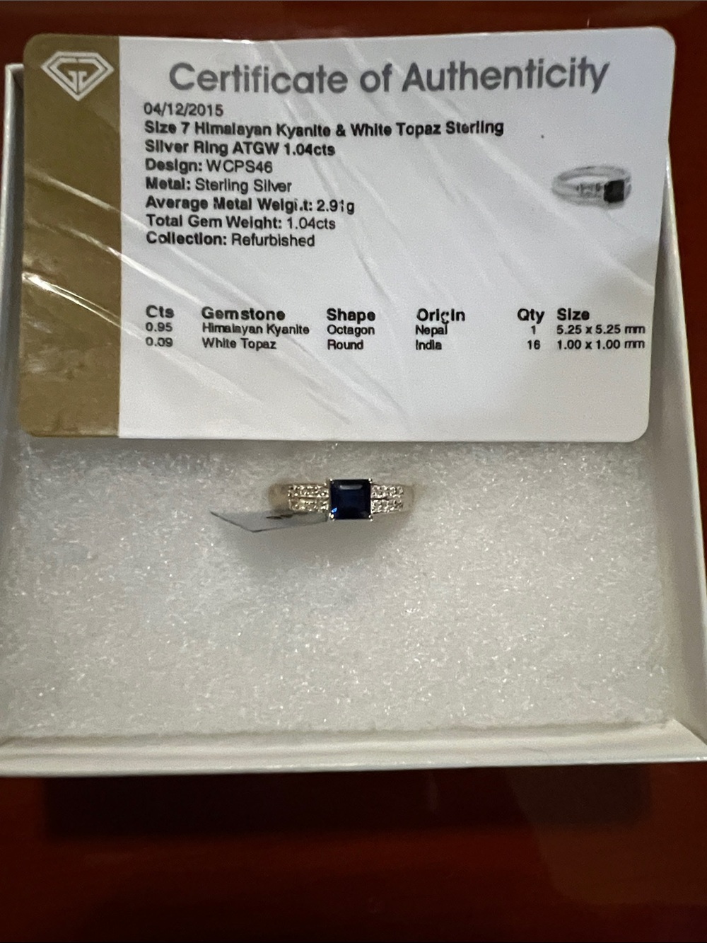Himalayan Kyanite & White Topaz Sterling Silver Ring - Blue